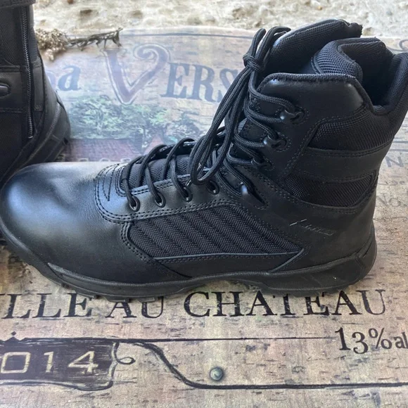 Bates Men's Black Lace-Up Combat Boots - Picture 3 of 6